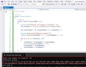 Write a C# Program to Print Fibonacci Series - AspDotnetHelp.com