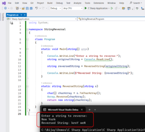 Write A C# Program To Reverse A String - AspDotnetHelp.com