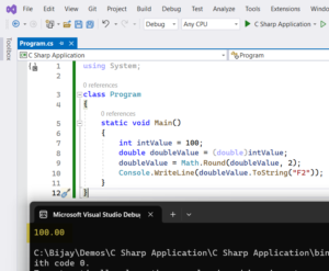 How to Convert int to double with 2 Decimal Places in C#?